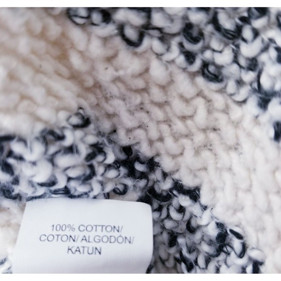 Lucky Brand Sweater Women Size XL Cream Black Pullover Textured - Picture 6 of 13